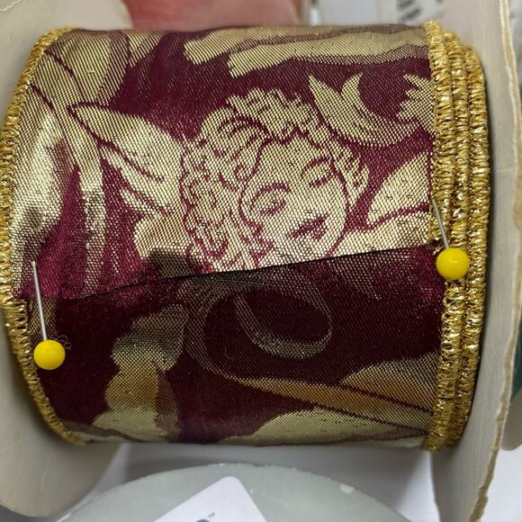 WIRED RIBBON LOT 12 spools bundle rolls festive assorted patterns and widths - Picture 5 of 12